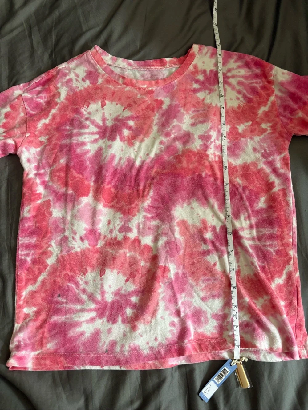 Place Pink and White Tie-Dye Short Sleeve Tee